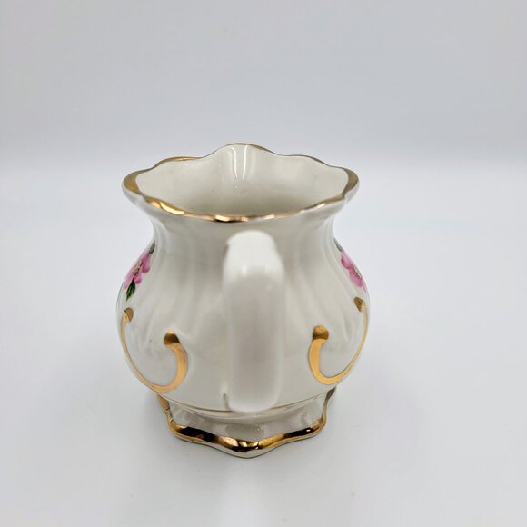 Vintage Price Kensington Creamer Alberta Rose Pink Flower Gold Cream Syrup Read - Picture 5 of 12